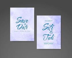 Wedding invitation with abstract watercolor background vector