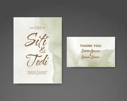 Wedding invitation with abstract watercolor background vector