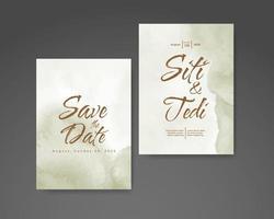 Wedding invitation with abstract watercolor background vector