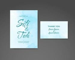 Wedding invitation with abstract watercolor background vector