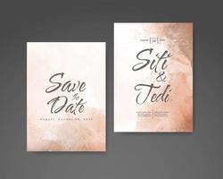 Wedding invitation with abstract watercolor background vector