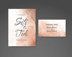 Wedding invitation with abstract watercolor background vector