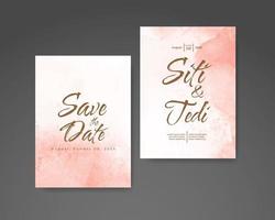 Wedding invitation with abstract watercolor background vector