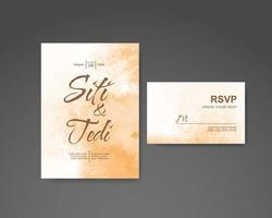 Wedding invitation with abstract watercolor background vector