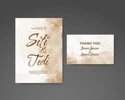 Wedding invitation with abstract watercolor background vector