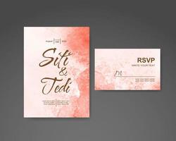 Wedding invitation with abstract watercolor background vector