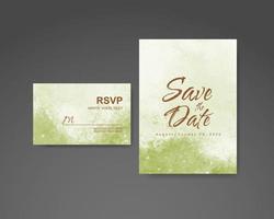 Wedding invitation with abstract watercolor background vector