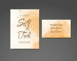 Wedding invitation with abstract watercolor background vector