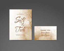 Wedding invitation with abstract watercolor background vector