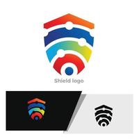 shield networking logo vector