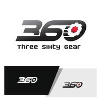 360 logo with gear element vector