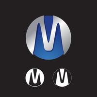 letter M ellipse logo vector