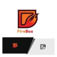 fuego caja logo vector