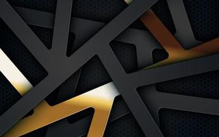 Abstract black and gold dimension line triangle hexagon texture background. eps10 vector