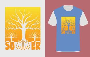 verano t camisa tipográfico diseño vector