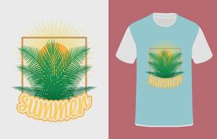 verano t camisa tipográfico diseño vector