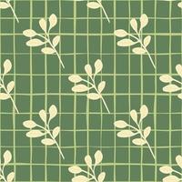 Simple branches with leaves seamless pattern. Organic endless background. Decorative forest leaf endless wallpaper. vector