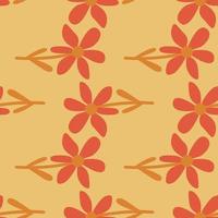 Stylized tropical simple flower seamless pattern. Decorative floral ornament endless background. vector