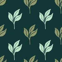 Simple leaves Seamless pattern. Decorative forest leaf endless wallpaper. Organic background. vector