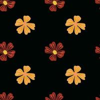 Chamomile flower seamless pattern in simple style. Abstract floral endless background. vector