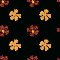 Chamomile flower seamless pattern in simple style. Abstract floral endless background. vector