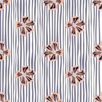 Chamomile flower seamless pattern in simple style. Abstract floral endless background. vector