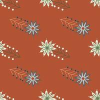 Cute little chamomile floral ornament wallpaper. Aster flower seamless pattern. vector