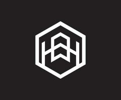 hbh Tres letra monograma tipo polígono letra logo. creativo letra marca profesional logo. real inmuebles logo vector