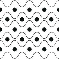 Horizonta zigzag lines pattern with dots on white background vector