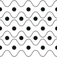 Horizonta zigzag lines pattern with dots on white background vector