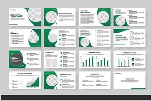 Vector  business powerpoint presentation slides template green color design minimalist business layout template design