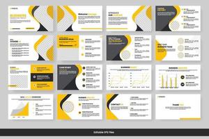 Vector  business powerpoint presentation slides template green color design minimalist business layout template design