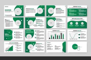 Vector  business powerpoint presentation slides template green color design minimalist business layout template design