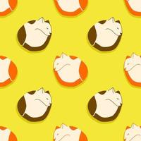 Seamless background with sleeping cat pattern. Decorative patterns. Wrapping paper pattern. Loving pets. vector