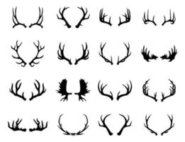 16 professional antlers silhouette vector