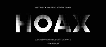 Font set monogram logo lines abstract art modern alphabet numbers typography typeface vector