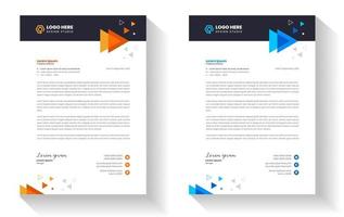 business letterhead design template with yellow and blue color vector