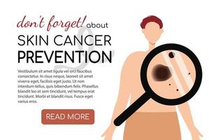 Melanoma and skin cancer prevention vector illustration