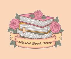 world book day illustration design vector