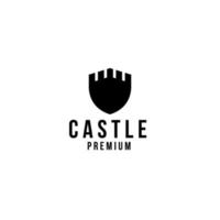 Vector castle with shield logo design concept template illustration idea