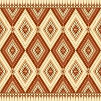 Ethnic folk geometric seamless pattern in red and brown tone in vector illustration design for fabric, mat, carpet, scarf, wrapping paper, tile and more