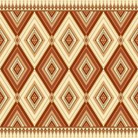 Ethnic folk geometric seamless pattern in red and brown tone in vector illustration design for fabric, mat, carpet, scarf, wrapping paper, tile and more