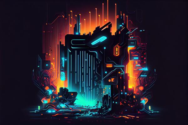 Generative AI illustration of gaming background, abstract