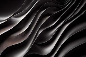 illustration of black wavy abstract layer as panorama background, gain and metal photo