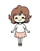 Cute Smiling Cartoon Girl vector