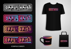 Corpus Christi Typography Poster, T-shirt, Mug, Tote bag, Merchandise print design. Printable. vector