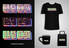 Corpus Christi Typography Poster, T-shirt, Mug, Tote bag, Merchandise print design. Printable. vector