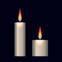 Burning candle realistic vector illustration