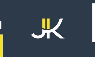 alfabeto letras iniciales monograma logo jk, kj, j y k vector