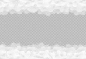 Realistic bath foam border isolated on a gray background. vector